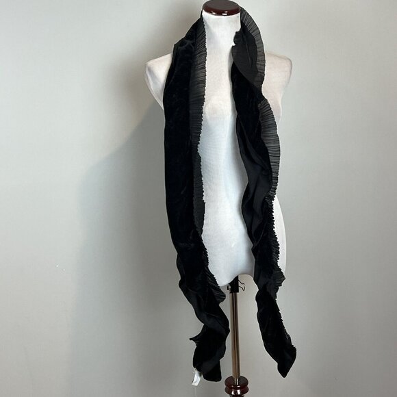 Chico’s Scarf Black Slinky Velvet Oblong NWT Whimsigoth Witchy - Picture 7 of 8